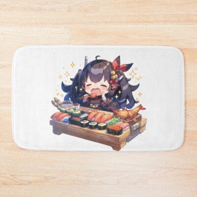 Taihou Azur Lane Sparkly Chibi Sushi Feast Bath Mat
