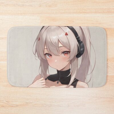 Ayanami Azur Lane Calm Headphones Closeup Bath Mat