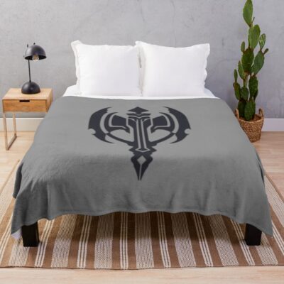 Azur Lane Emblem Grey Background Throw Blanket