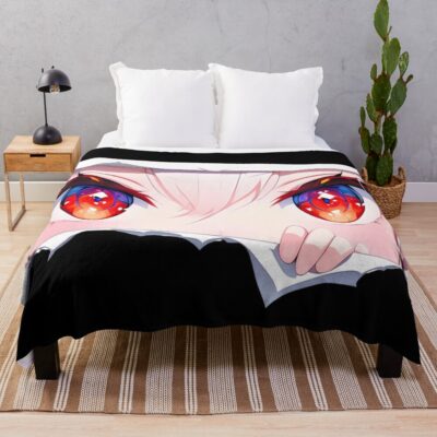 Formidable Azur Lane Red Eyes Peeker Torn Paper Closeup Throw Blanket