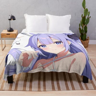 Unicorn Azur Lane Minimal Pastel Moment With Chibi Friend Throw Blanket