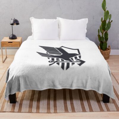 Azur Lane Emblem Grey Logo Throw Blanket