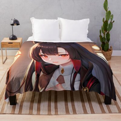 Akagi Azur Lane Lantern Shrine Kitsune Moment Throw Blanket