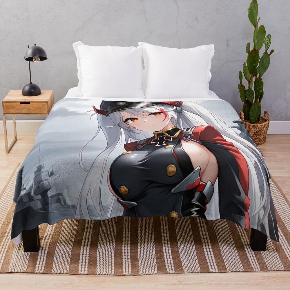 Prinz Eugen Azur Lane Overcast Ocean Uniform Calm Throw Blanket
