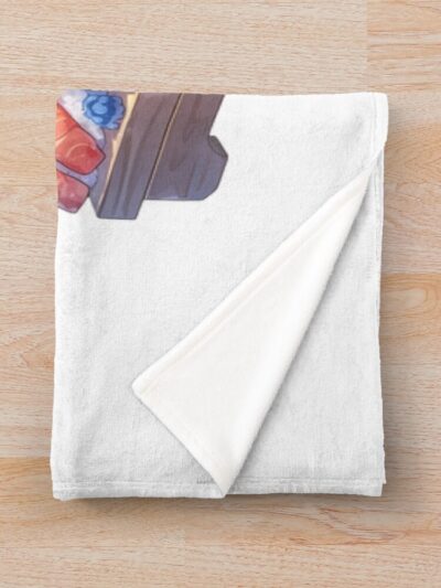 Alternative view of Taihou Azur Lane Sparkly Chibi Sushi Feast Throw Blanket