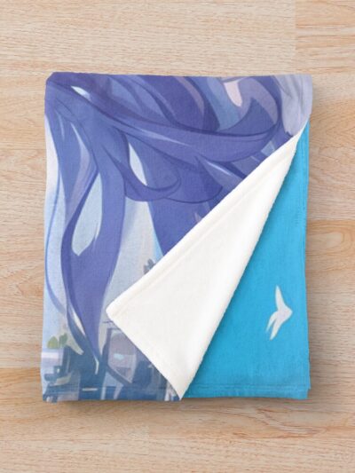 Alternative view of Unicorn Azur Lane Pastel Beach Fantasy Smile Throw Blanket