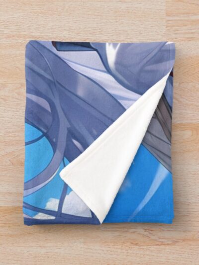 Alternative view of Prinz Eugen Azur Lane Kimono Straw Hat Beach Serenity Throw Blanket
