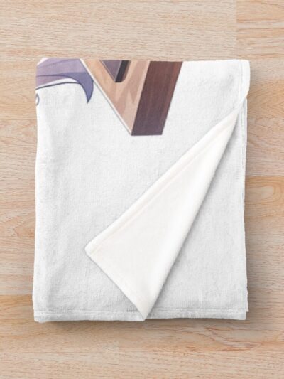 Alternative view of Laffey Azur Lane Sleepy Chibi Sushi Bite Throw Blanket