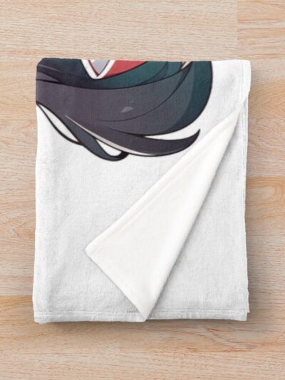 Alternative view of Taihou Azur Lane Kawaii Ramen Chibi Kimono Noodles Throw Blanket