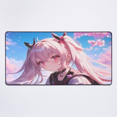 Laffey Azur Lane Pink Hair Cherry Blossoms School Uniform Mouse Pad
