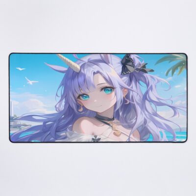 Unicorn Azur Lane Pastel Beach Fantasy Smile Mouse Pad