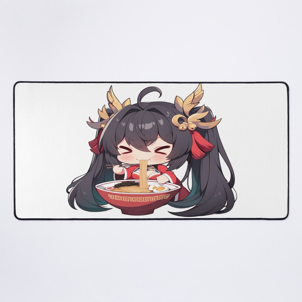 Taihou Azur Lane Kawaii Ramen Chibi Kimono Noodles Mouse Pad