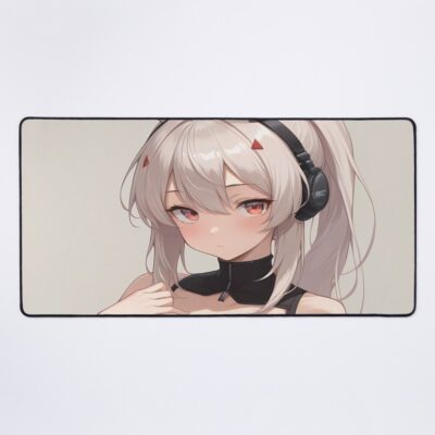 Ayanami Azur Lane Calm Headphones Closeup Mouse Pad