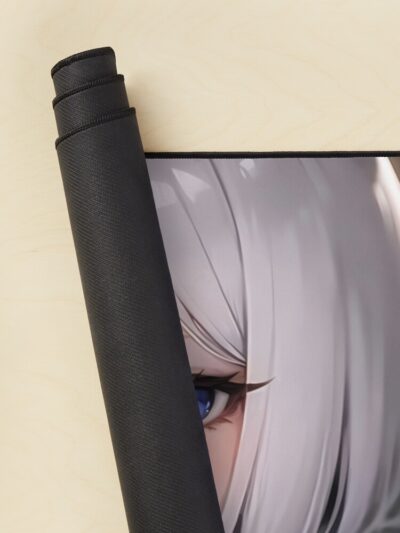Alternative view of Kaga Azur Lane Soft Glow Fox Ears Portrait Mouse Pad