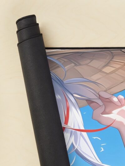 Alternative view of Prinz Eugen Azur Lane Kimono Straw Hat Beach Serenity Mouse Pad