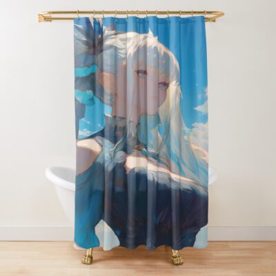 Formidable Azur Lane Sky Blue Elegant Fantasy Waifu Shower Curtain