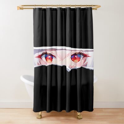 Formidable Azur Lane Red Eyes Peeker Torn Paper Closeup Shower Curtain
