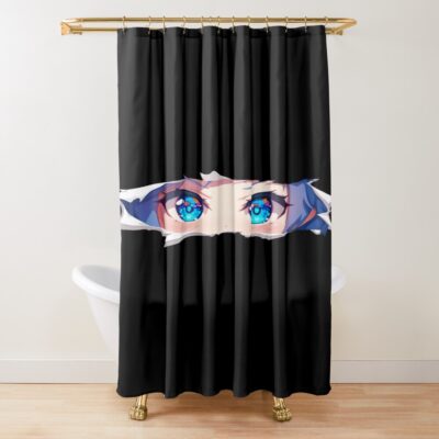 Illustrious Azur Lane Blue Eyes Torn Paper Peek Shower Curtain
