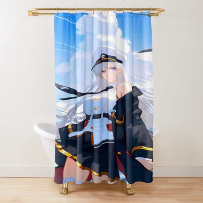 Enterprise Azur Lane Naval Captain Sky Clouds Deck Shower Curtain