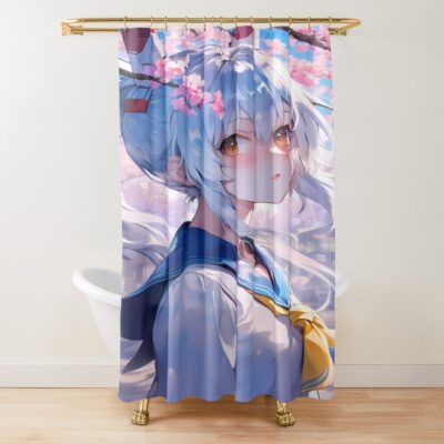 Ayanami Azur Lane Cherry Blossom Spring Stare Shower Curtain