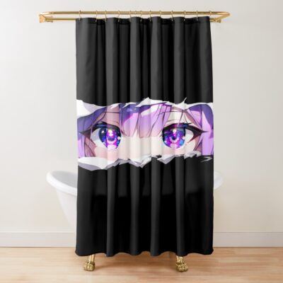 Unicorn Azur Lane Galaxy Eyes Torn Paper Peek Shower Curtain