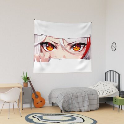 Prinz Eugen Azur Lane Fiery Eyes Torn Paper Peek Tapestry