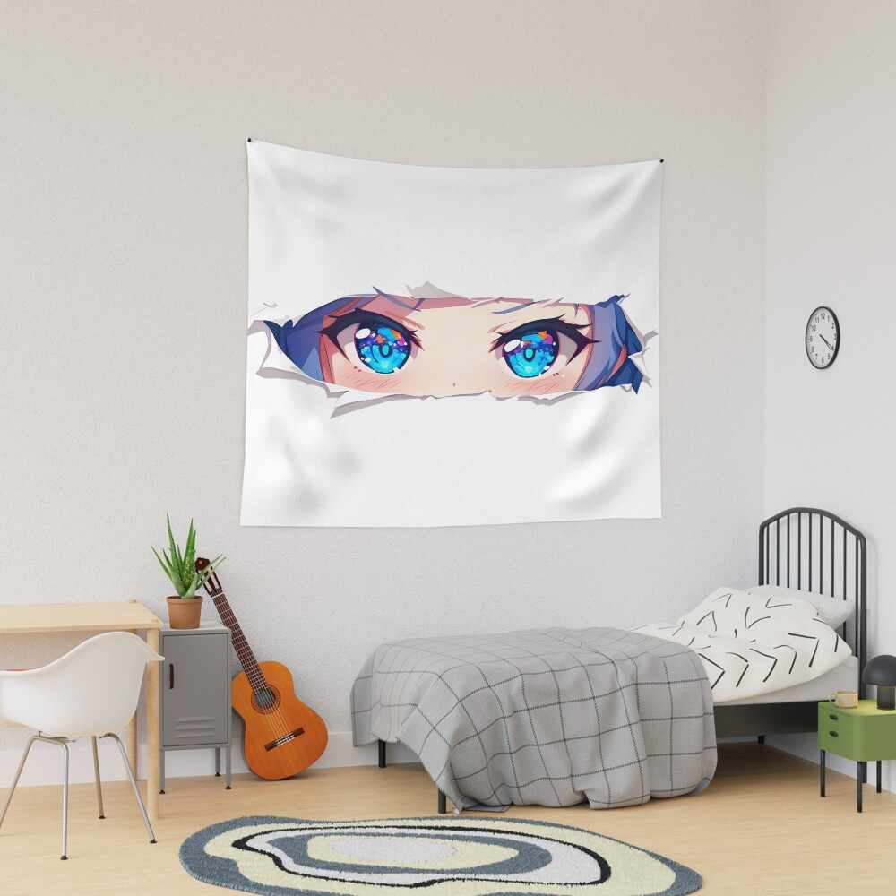 Illustrious Azur Lane Blue Eyes Torn Paper Peek Tapestry