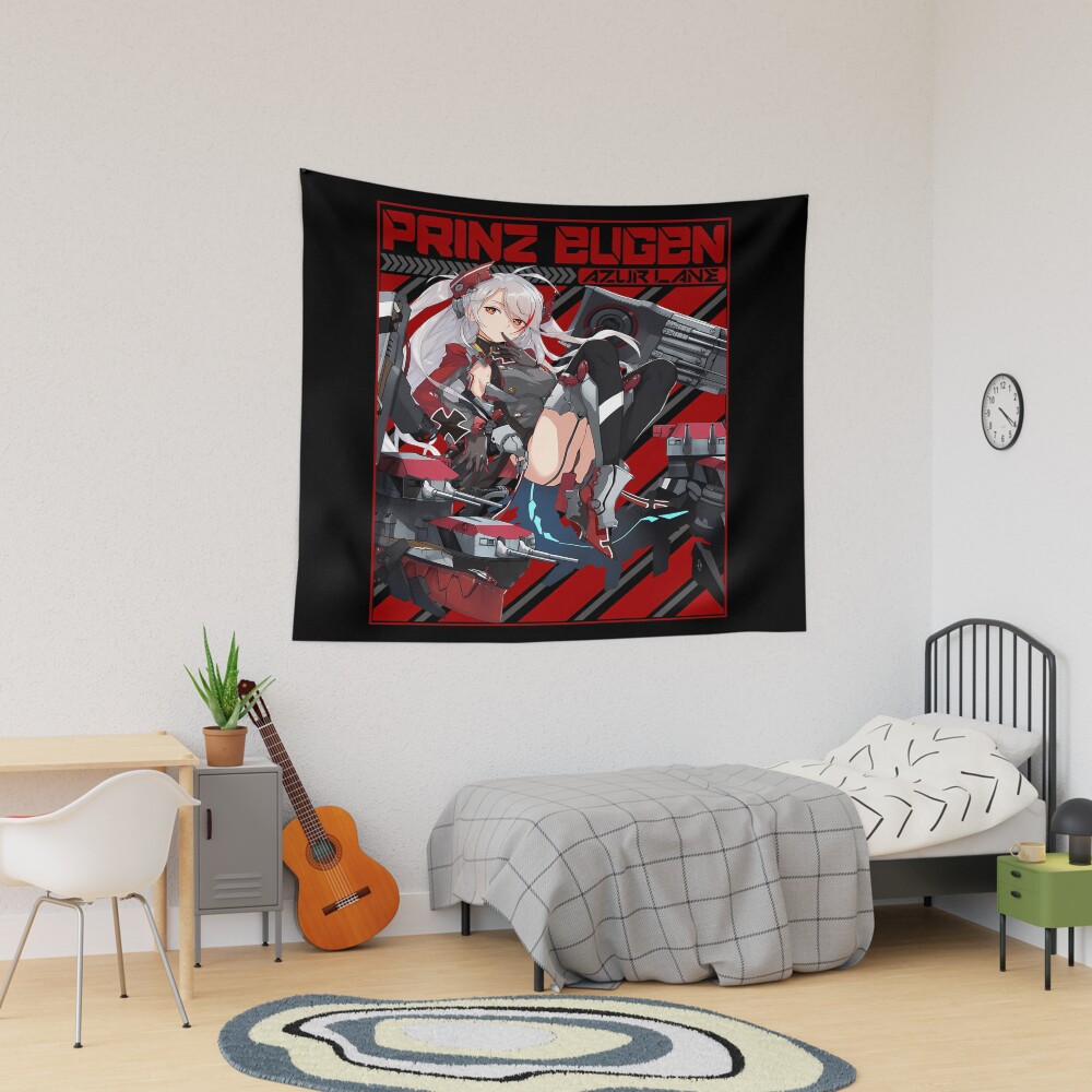 Azur Lane Prinz Eugen Red Text Tapestry