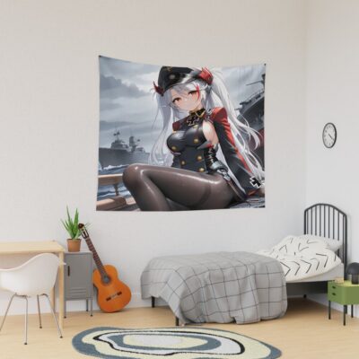 Prinz Eugen Azur Lane Overcast Ocean Uniform Calm Tapestry