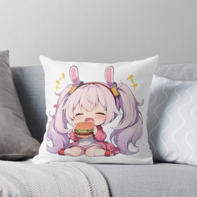 Laffey Azur Lane Chibi Burger Moment Throw Pillow