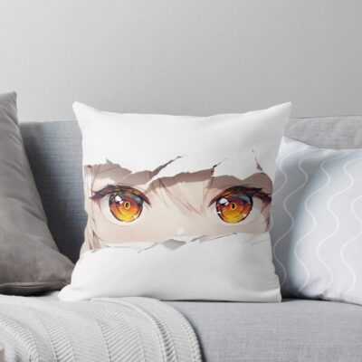 Ayanami Azur Lane Amber Eyes Torn Paper Peek Throw Pillow