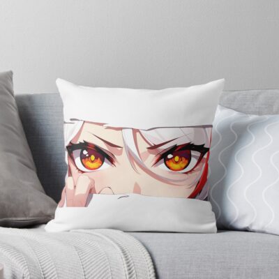 Prinz Eugen Azur Lane Fiery Eyes Torn Paper Peek Throw Pillow