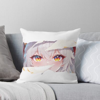 Laffey Azur Lane Sparkle Eyes Torn Paper Peek Throw Pillow