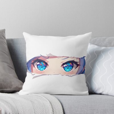 Illustrious Azur Lane Blue Eyes Torn Paper Peek Throw Pillow