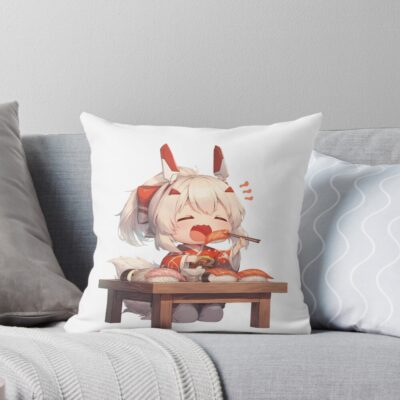 Ayanami Azur Lane Chibi Sushi Snack Time Throw Pillow