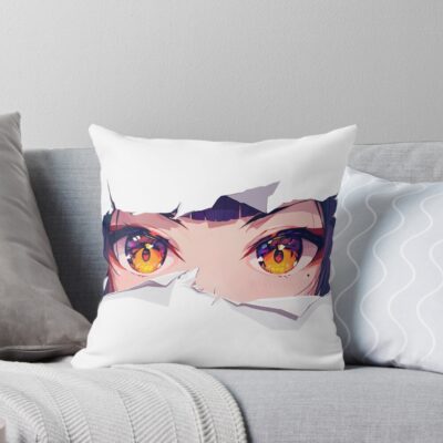 Akagi Azur Lane Amber Eyes Torn Paper Peek Throw Pillow